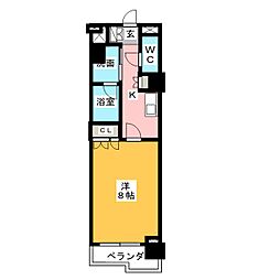 グラン・アベニュー鶴舞公園 5階1Kの間取り