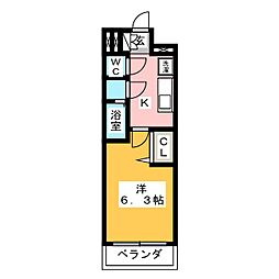 ファステート東別院シュプール 1Kの間取図画像