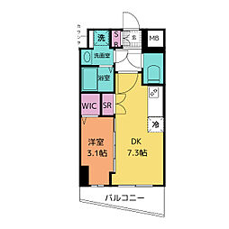 エステムコート名古屋上前津 1DKの間取図画像