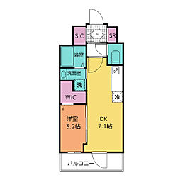 エステムコート名古屋上前津 1DKの間取図画像