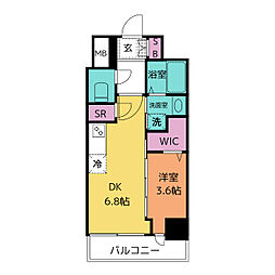 エステムコート名古屋上前津 1DKの間取図画像