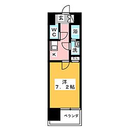 クレシェール大須 5階1Kの間取り