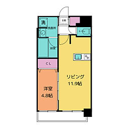 メイクス鶴舞2 1LDKの間取図画像