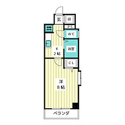 現代ハウス大須 1Kの間取図画像