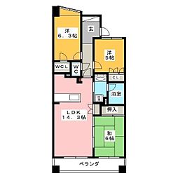 グランカーサ上前津 3LDKの間取図画像