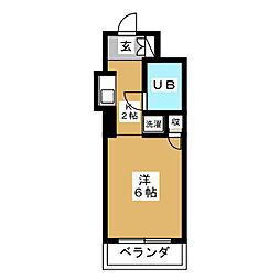 レスパス千種 1Kの間取図画像
