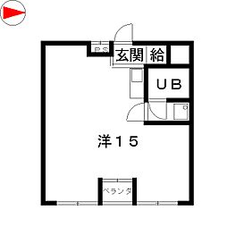 フィールドシティー新栄第1 ワンルームの間取図画像