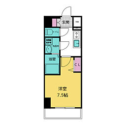 エスリード栄ル・クール 1Kの間取図画像