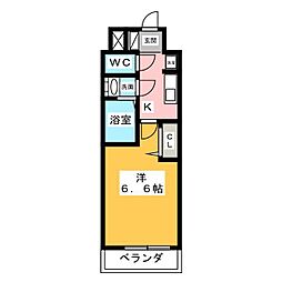 アステリ鶴舞エーナ 1Kの間取図画像