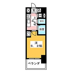 プレサンス鶴舞公園WEST 1Kの間取図画像