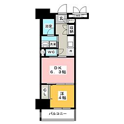レジデンス上前津スクエア 2Kの間取図画像