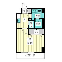 プロシード大須 1Kの間取図画像