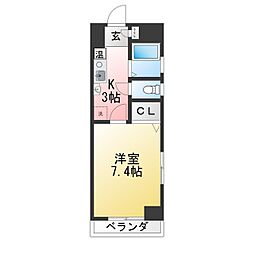 ベストハイツ高辻 1Kの間取図画像