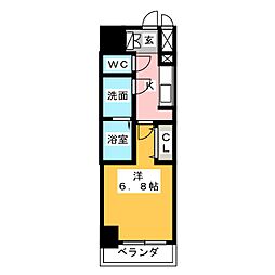 エスレジデンス鶴舞駅前 1Kの間取図画像