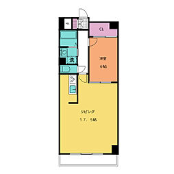 エスティメゾン鶴舞 1LDKの間取図画像