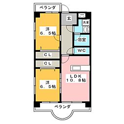 ファミーユ千代田 2LDKの間取図画像