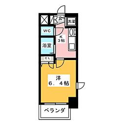 プレサンス鶴舞公園WEST 1Kの間取図画像