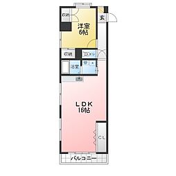パークレン折戸 1LDKの間取図画像