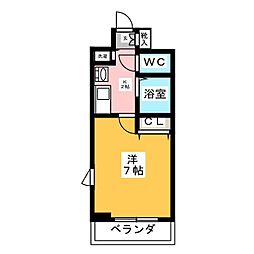 プレサンス新栄デコール 1Kの間取図画像