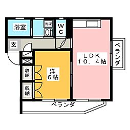 メゾンドエリシオン 1LDKの間取図画像