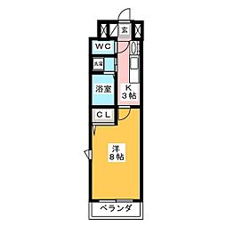 リアライズ記念橋 1Kの間取図画像
