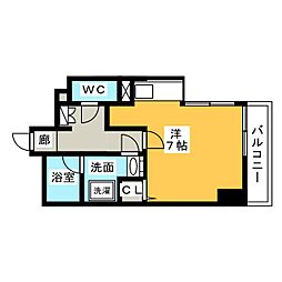 スクエアアパートメント ワンルームの間取図画像