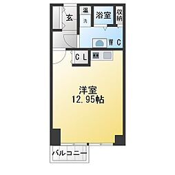 ミュプレ矢場町 ワンルームの間取図画像