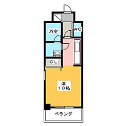 レジデンスSUN.K ワンルームの間取図画像