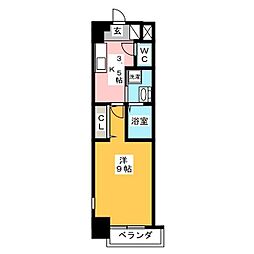 リシュドール鶴舞公園 1Kの間取図画像