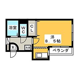 タウンハイツ天池 1Kの間取図画像