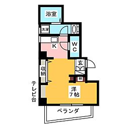 シャトー藤 1Kの間取図画像