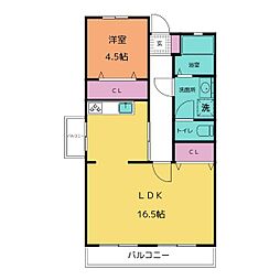 名栄ビル 1LDKの間取図画像