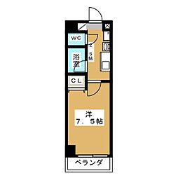 T'sDream栄 1Kの間取図画像
