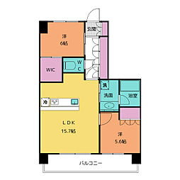 ラフィシア上前津 2LDKの間取図画像