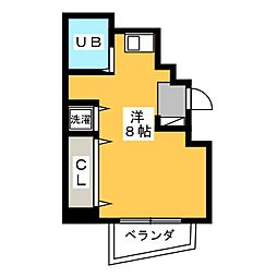 シャトー藤 ワンルームの間取図画像