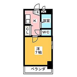 サンシャイン福成 1Kの間取図画像