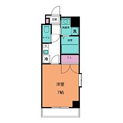 セントラルウイング 1Kの間取図画像