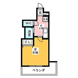 LUMINOUSTSURUMAKOEN 1Kの間取図画像