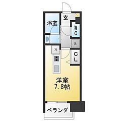 アデグランツ大須 ワンルームの間取図画像