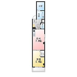 エミール大須 1LDKの間取図画像