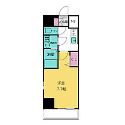 エスリード栄ル・クール 1Kの間取図画像