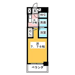 ArtizA東別院 1Kの間取図画像