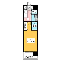 ArtizA上前津 1Kの間取図画像