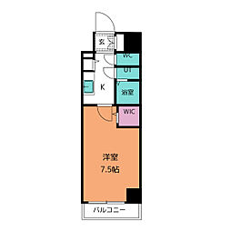 エスリード上前津リビア 1Kの間取図画像
