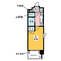 パルティール上前津 1Kの間取図画像