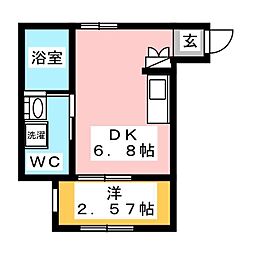 VeloGOKISO 1DKの間取図画像