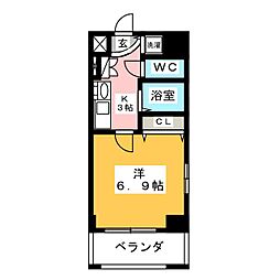 プレサンス久屋大通公園サウス 1Kの間取図画像