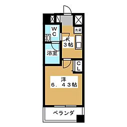 レジディア久屋大通 1Kの間取図画像