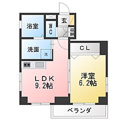 MACSビル 1LDKの間取図画像