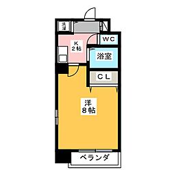 LUMINOUSTSURUMAKOEN 1Kの間取図画像